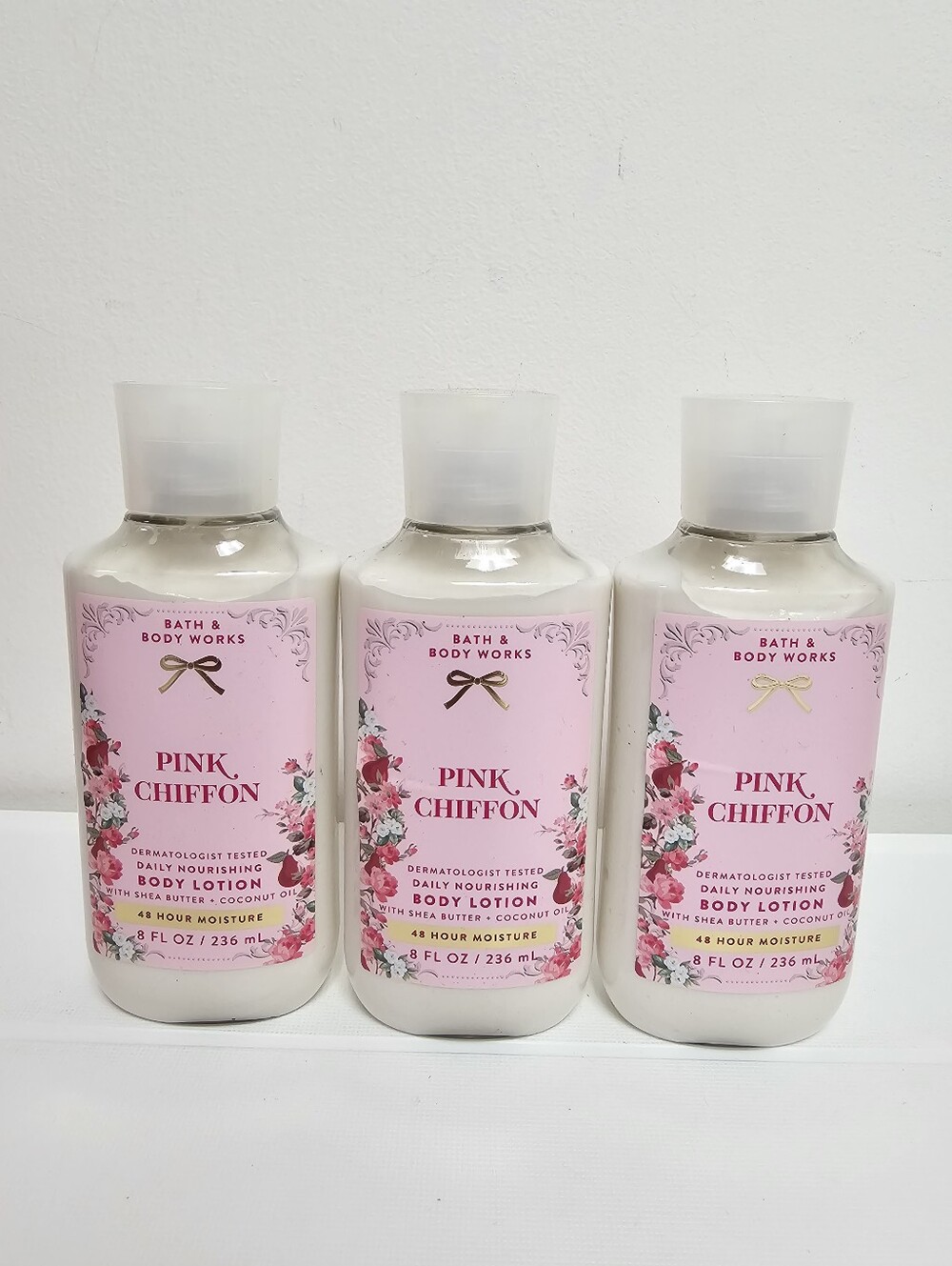 Bath & Body Works Pink Chiffon Daily Nourishing Body Lotion 3x